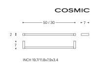 MEDIDAS TOALLERO LAVABO 30cm METRIC COSMIC